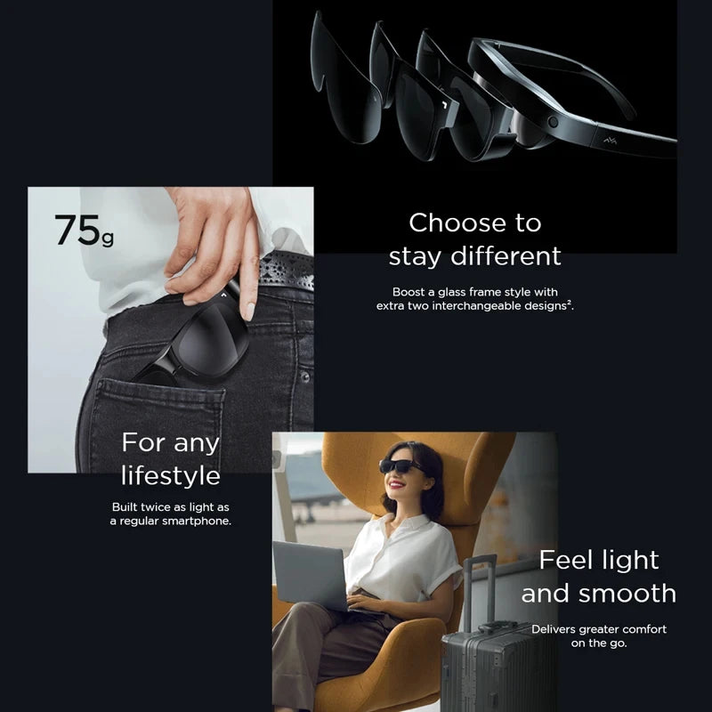 RayNeo TCL NXTWEAR AIR AR Glasses 140inch Screen Dual Full HD Micro-OLED Display Private Cinema for Phone Computer Game Machine